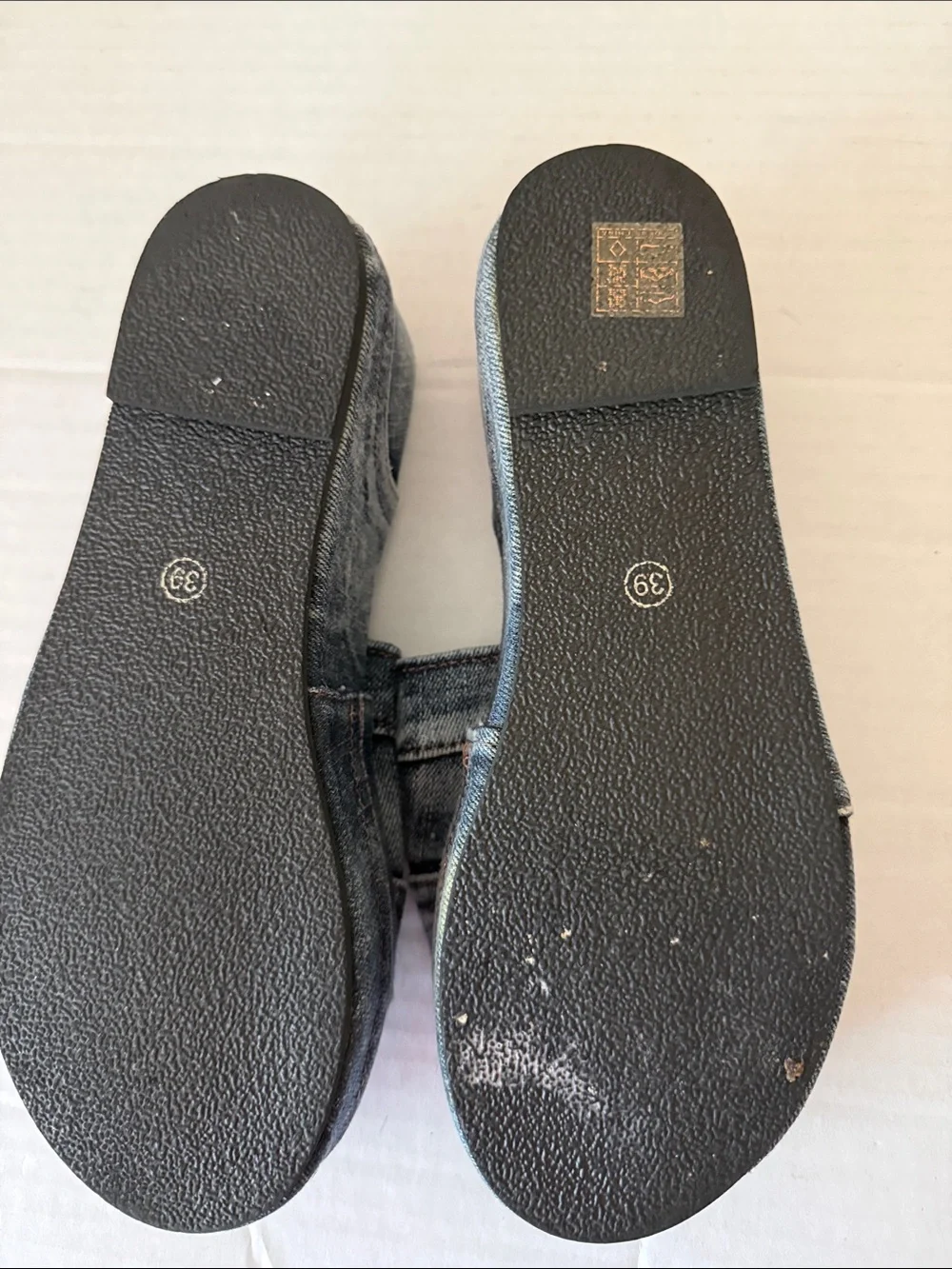 Meisile denim slide sandals w/ jeansinspired upper design with 